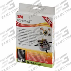3M Splice Kit: 6.1 oz, 1 kV Max Volt (MPN 2123A). Key specifications — attr1308317: Closed Mixing Pouch; attr1308325: Two-Part Polybutadiene Resin; attr1308339: Formulated for re-enterable splice protection. This multi-purpose, moisture-sealing polybutadiene resin bonds to nearly all cable jackets.; attr1308349: 3M.