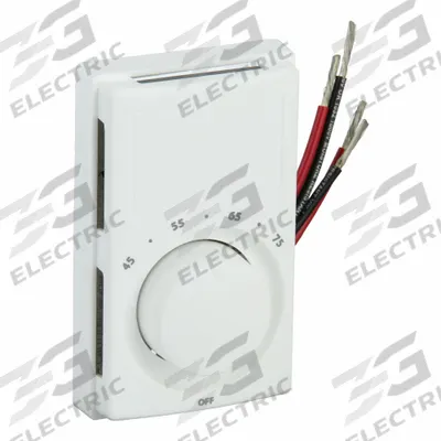 Dayton Electric Wall & Ceiling Heater Thermostat: Wall Mount, 45° to 75°F, 120/277V AC - Thermostats for Electric Wall & Ceiling Heaters