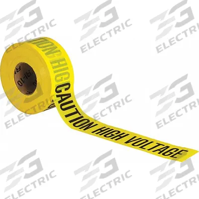APPROVED VENDOR Barricade Tape: 1,000 ft Lg, 3 in Wd, Caution High Volt Legend - Specific Caution Messaging Barrier Tape