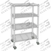 APPROVED VENDOR Wire Shelving Unit: 60 in x 18 in x 68 in, Dry, Split Sleeve, 4 Shelves, White (MPN 3TPE6). Key specifications — attr15738: White; attr14157: Powder Coated; attr14150: Dry; attr14159: Round; attr5304: 4; attr14155: (2) Swivel; attr14158: Steel; attr14156: Polymer.