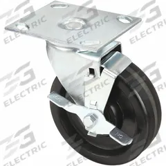 APPROVED VENDOR Plate Caster: Swivel, Side Brake, Phenolic, 5 in Wheel Dia., 1 1/2 in Wheel Wd (MPN 02TM05101S002). Key specifications — attr1100274: APPROVED VENDOR; attr1100312: Black; attr1176041: Swivel with Brake.