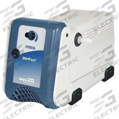 WELCH Vacuum Pump: 1/5 hp Output Power, 2.5 cfm Free Air Displacement - Chemical Duty Diaphragm Vacuum Pumps