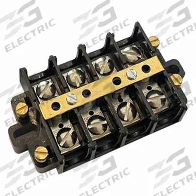 IDEAL Shorting Terminal Strip: 4 Poles, 22 AWG – 6 AWG For Wire Sizes - Surface Mount Barrier Strips