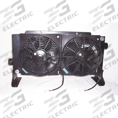 COOL-LINE Forced Air Oil Cooler: 45 hp Heat Removed, 80 gpm Max. Flow, 377 psi Max. Pressure - DC Motor Driven Forced Air Oil Coolers