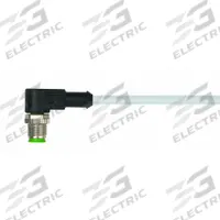 Cordset: M12 Male Right Angle X Bare Wire, 5 Pins, Gray, PUR, 10 m Cable Lg, 4 A Max Current (A) (MPN 7000-12121-2351000). Key specifications — Cable Jacket Color: Gray; End 1 Gender: Male; End 1 Mounting Orientation: Right Angle; End 2 Connection Type: Bare Wire; IP Rating: IP66K; Brand: MURRELEKTRONIK; Wire Size: 22 AWG; Cable Jacket Material: PUR.