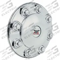 PHOENIX Hub Cover: Hub Cover, For 19.5 in Wheel Dia, ABS, Chrome, 8 Lugs, Truck (MPN Q822F)