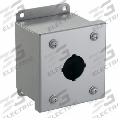 HAMMOND Push Button Enclosure: 30mm, 1 Holes, Carbon Steel - Enclosures for 30mm Operators