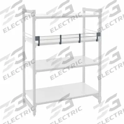 CAMBRO Shelf Rail Kit: Basics Plus, 4 1/4 in Ht, 60 in Lg, Side, 1 Rails - Shelf Rail Kits