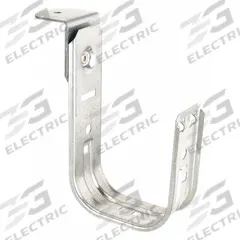 B-LINE BY EATON J-Hook: Screw-On with Locking Latch, 4 in Max. Bundle Dia., 30 lb Max. Load Capacity (MPN BCH64-RB). Key specifications — Material: Galvanized Steel; Mounting: Horizontal Mount; Includes Locking Latch: Yes; Color: Silver; Brand: B-LINE BY EATON; Mounting Location: Threaded Rod; Mounting & Attachment (subhead): Screw-On with Locking Latch.