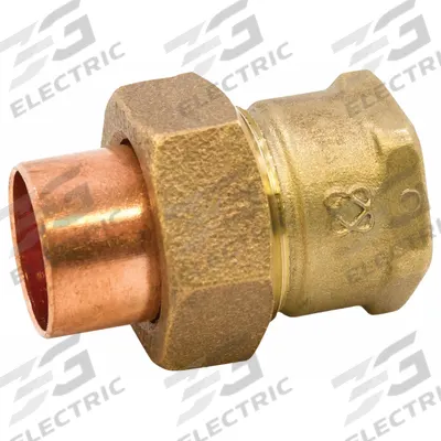 NIBCO Sweat Fitting Union: 1 in CTS x 1 in Pipe, Cup x FNPT, Bronze (MPN 7333 1) - Cast Copper & Bronze Tube Fittings