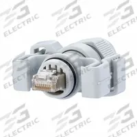 METZ CONNECT Plug: Cat6, Data/HDBaseT/Power, 8 Poles, Straight, Cable, Male Straight, Polycarbonate (MPN 130906-03-E). Key specifications — Housing Material: Polycarbonate; IP Rating: IP67; Mounting Type: Cable; Connector Color: Light Gray; Performance Category: Cat6; Application: HDBaseT; Connection Type: Crimp; Connector Gender: Male.