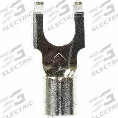 3M Fork Terminals: Bare, #10 Stud Size, 12 AWG – 10 AWG Wire Range, Flanged Fork, 600 V (MPN M10-10FFBK). Key specifications — attr1307963: M10-10FFBK; attr1307967: 3M.