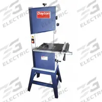 DAYTON Band Saw: Vertical, 120V AC, 13 in Throat Dp - Vertical, 1,445 to 3,150 SFPM, 0° to 45° (MPN 400H58). Key specifications — attr313141: 1,445 to 3,150 SFPM; attr313142: 0° to 45°; attr313144: 1; attr313145: Vertical; attr325087: DAYTON.