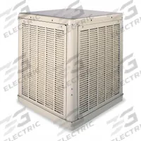 ESSICK AIR Ducted Evaporative Cooler: 1,200 sq ft, 34 1/2 in x 34 1/8 in x 34 1/8 in, 2 in Pad Thick (MPN 2YAE1-2HTK9). Key specifications — Brand: ESSICK AIR; Evaporative Cooler Voltage: 115V AC; Includes Drive Package: Drive Package Included; Drive Package Installation: Assembly Required.