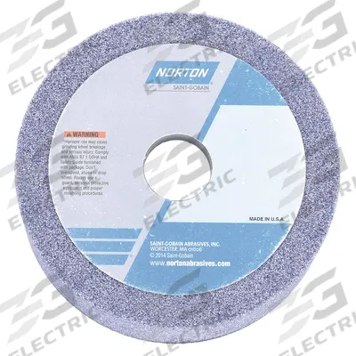 NORTON Straight Cup Grinding Wheel: Type 6, 5" x 1 1/2" x 1 1/4", 38A46-KVBE - Grinding Wheels for Light-to-Moderate Grinding of Tool Steels