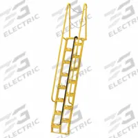 VESTIL Alternating Tread Stairs: 12.5 ft Overall Ht, Steel, 350 lb Load Capacity, Perforated (MPN ATS-9-68). Key specifications — Color: Yellow; Brand: VESTIL.
