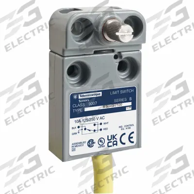 TELEMECANIQUE SENSORS Limit Switch: Metallic, 9007MS, No Actuator Included, Pre-Wired Cable - Rotary-Motion Limit Switches without Levers