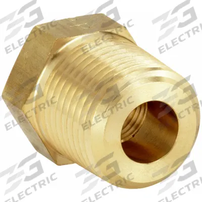 PARKER Metal Pipe Straight: Straight, Brass, 1/2 in x 1/4 in, 6,000 psi - Threaded Extreme-Pressure Hydraulic Pipe Fittings
