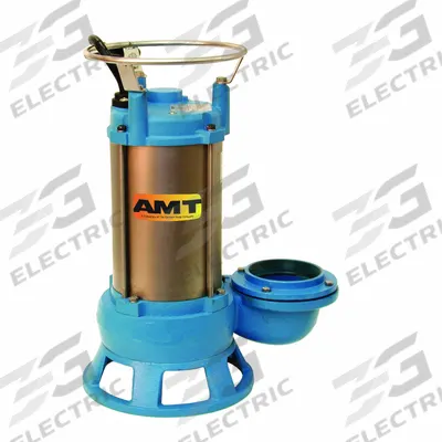 AMT PUMPS Submersible Pump: Vertical, Three Phase, 3 hp, 230V AC, 210 gpm @ 10' of Head - Shredder Pumps