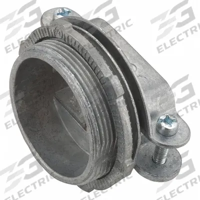 RACO Threaded Metal Connector: Die Cast Zinc, 1 1/2 in Trade Size, Clamp Style - Threaded Metal Connectors