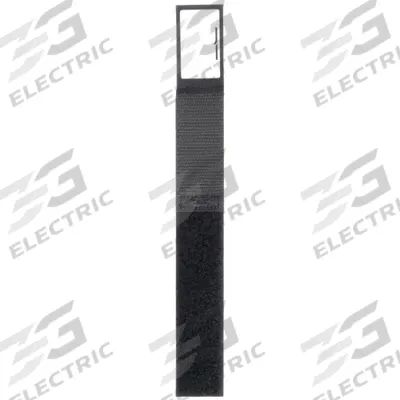 RIP-TIE Hook-and-Loop Cable Tie: 6 in Lg, 1.50 in, 1 in Wd, Nylon, Black - Write-On Hook-and-Loop Cable Ties