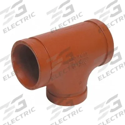 GRUVLOK Metal Pipe Tee: Tee, 2 in x 2 in x 1 in, Ductile Iron, EPDM Seal - Grooved Pipe Fittings