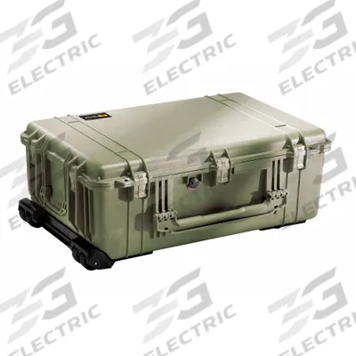 PELICAN Protective Case: 17 1/2 in x 28 5/8 in x 10 5/8 in Inside, No Foam, Green - Standard Protective Transport Cases