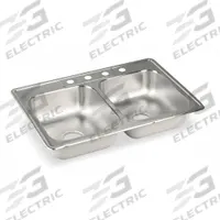 ELKAY Bowl Drop-In Sink: 33 in Overall Lg, 22 in Overall Wd, 7 3/4 in Bowl Dp, 13 1/2 in Bowl Lg (MPN LR33224). Key specifications — Brand: ELKAY; Color Family: Silver/Gray.