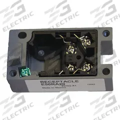 EATON Limit Switch Receptacle: EN50041 Body, 2 Mounting Holes, 1NO/1NC, Metallic (MPN E50RA20). Key specifications — attr1019579: Screw Terminal; attr1018601: E50; attr1018605: 20 mm; attr211338: EATON; attr1027426: BSP; attr1038844: Metallic.