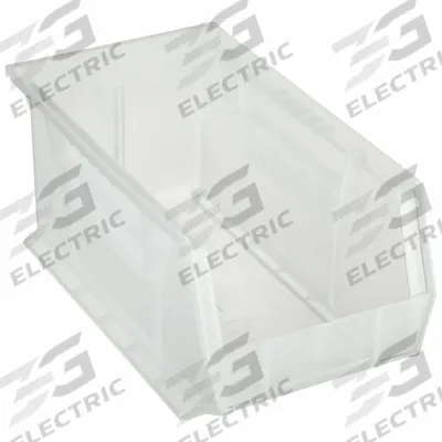 AKRO-MILS Hang and Stack Bin: 8 1/4 in x 14 3/4 in x 7 in, Clear, Label Holder Included - Clearview Plastic Bins