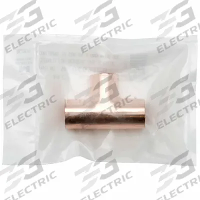 STREAMLINE Sweat Fitting Tee: 1 in CTS x 1 in CTS x 1 in CTS, Cup x Cup x Cup - Clean & Bagged Wrot Copper Tube Fittings