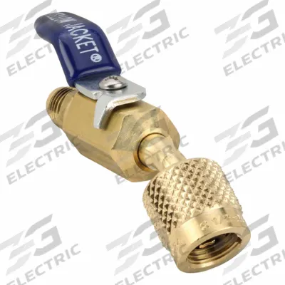 YELLOW JACKET Ball Valve: 8 1/2 in Lg, Input 5/16 in Female SAE - Compact Ball Valve Hose Adapters