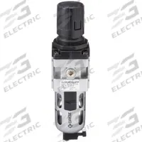 GROZ Filter-Regulator: Intermediate Duty Series, 1/4 in NPT, 63 cfm, 40 micron, 7 psi to 145 psi (MPN FRC149134-S). Key specifications — attr109419: GROZ; attr109429: Aluminum; attr109463: No; attr109467: Nitrile; attr109468: Intermediate Duty.