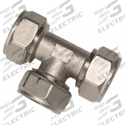 RAPIDAIR Compression Tee Fitting: 1 1/4 in OD 1 1/4 in OD 1 1/4 in OD Fitting Size - Compressed Air System Brass Compression Tube Fittings
