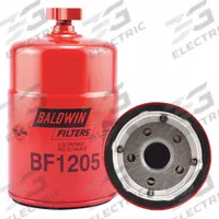 BALDWIN FILTERS Fuel Filter: Spin-On, 3 11/16 in Outside Dia, 1"-14 Thread Size, Cellulose, BF1205. Key specifications — attr1137520: BF1205; attr1137521: FS19944; attr434022: BALDWIN FILTERS; attr427730: Cellulose; attr427731: 1/2 in - 20 Thread Port Sensor; attr1017112: Buses; attr1017113: John Deere.