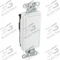 HUBBELL Wall Switch: Rocker Switch, 3-Way, Maintained, White, 120/277V AC, 15 A (MPN DS315W). Key specifications — Illuminated: No; Voltage Rating: 120/277V AC.