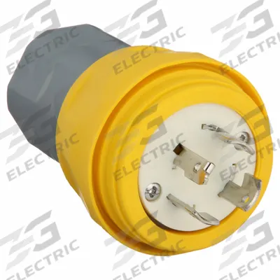 HUBBELL Locking Plug: Non-NEMA, Yellow, 120/208V AC, 20 A, 4 Pole - Watertight Plugs