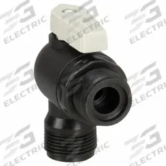 PARKER Manual Two-Way Ball Valve: 3/8 in, Polypropylene, Angle, Sweat x Sweat, Full Port Ball Port (MPN FTPPB6VEU6). Key specifications — Brand: PARKER; Handle: Lever.