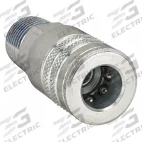 PARKER Quick Connect Hose Coupling: 3/8 in Body Size, 1/4 in Hose Fitting Size, 1/4" -18 Thread Size (MPN 24C). Key specifications — Brand: PARKER; Thread Size: 1/4" -18; Coupling Locking Type: Sleeve; Hose Fitting Gender: Male.