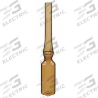 WHEATON Amber Ampule: 1 mL, 10 mm Body Dia, Round, Amber, Sample (MPN 176792). Key specifications — Body Color: Amber; Brand: WHEATON; Bottom Shape: Round; Self-Standing: Self-Standing.