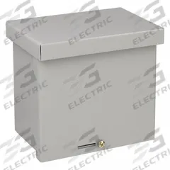 WIEGMANN Enclosure: Steel, 6 in x 6 in x 6 in, 3R, Solid Cover, Screw On, Included, Painted (MPN RSC060606). Key specifications — Brand: WIEGMANN; Closure Method: Padlock Hasp; Knockouts: Included.