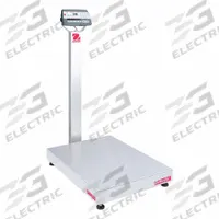 OHAUS Industrial Bench Scale: 23 5/8 in x 31 1/2 in, Not IP Rated, Column-Mounted, Stainless Steel (MPN D52P250RTV3). Key specifications — Connection Ports: Ethernet; Readability: 0.02 lb/10 g; Brand: OHAUS; Weighing Surface Material: Stainless Steel.