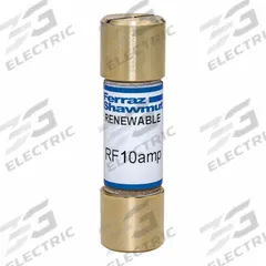 MERSEN Fuse: Class H, RF Series, Fast-Acting, 10 A, 250 V AC, Non-Indicating (MPN RF10). Key specifications — Manufacturer Part Number: RF10; Brand: MERSEN; Series: RF.