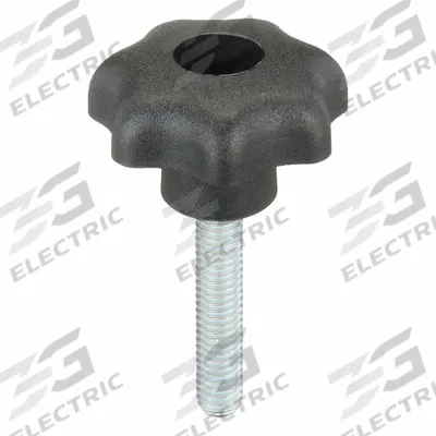 KIPP Hand Knob: 7 Point, Plastic w/ Steel Thread, M6 Thread, 30 mm Thread Lg - 7-Arm Knobs with Threaded Stud