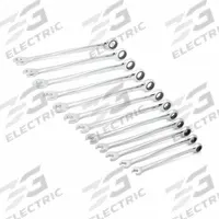 GEARWRENCH Combination Ratcheting Wrench Set: Alloy Steel, Full Polish Chrome, Std, 12-Point Box End (MPN 85888). Key specifications — attr309581: Full Polish Chrome; attr309580: Alloy Steel; attr309571: No; attr309583: No; attr309587: Yes; attr324931: GEARWRENCH.