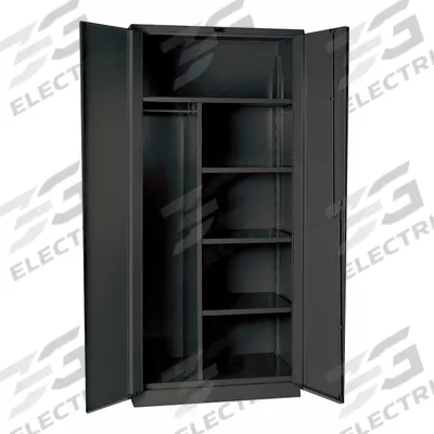 HALLOWELL Storage Cabinet: 60 in x 24 in x 78 in, 4 Shelves, Swing Handle & Padlock Hasp - Corrosion-Resistant Industrial Combination Cabinets
