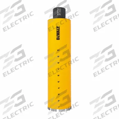 DEWALT Core Bit: 4 in Core Dia, 14 in Max Drilling Dp, 34 in Overall Lg - Diamond-Tipped Core Bits for Wet Coring
