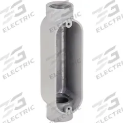 Conduit Outlet Body: Aluminum, 1/2 in Trade Size, C Body, 4.3 cu in Body Capacity, Threaded Hub (MPN RC050). Key specifications — Finish: Powder Coated; For Use With: IMC; Brand: RACO; Hub Style: Threaded.