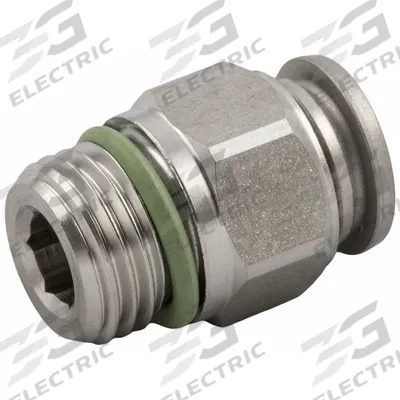 AIGNEP Push To Connect Fitting: 10 mm OD x 1/2 in Pipe Size, Push-to-Connect x MBSPP - Stainless Steel Tube Fittings