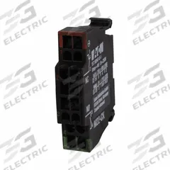 EATON Contact Block: 22 mm Panel Mounting Size, 2NC, Momentary, NZM Series, Spring Clamp Terminals (MPN M22-CK02). Key specifications — Switch Action: Momentary; Terminal Connection Type: Spring Clamp Terminals; Brand: EATON; Compatible with Series: NZM.